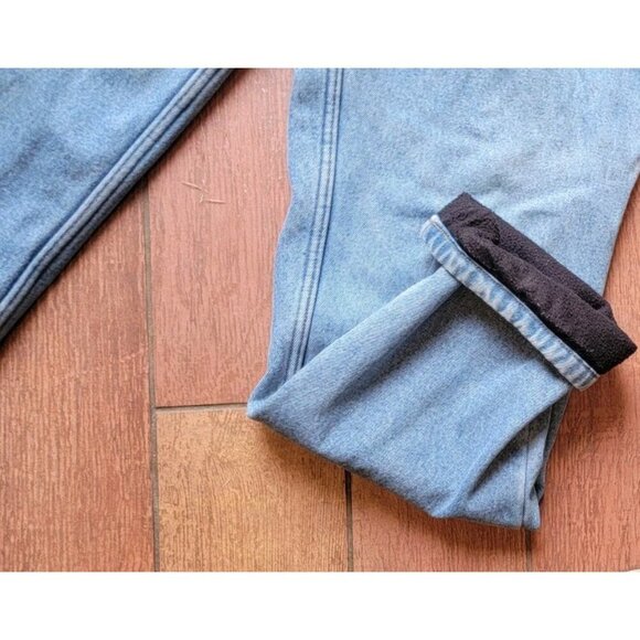 FLEECE LINED JEANS CLASSIC 5 Pocket  denim 38 x 32 Medium Wash OUTER RIM Blue - Picture 6 of 10